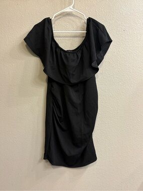 NWT Violet & Ruby Maternity Black Off Shoulder Ruffle Dress Size Large